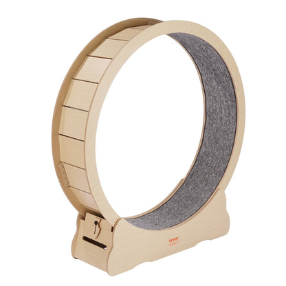 Laufrad aus Holz für Katzen, 132 cm großes Laufrad für Wohnungskatzen, Laufrad mit abnehmbarem Teppich und Spielzeug zum Laufen/Spazierengehen/Training, geeignet für die meisten Katzen