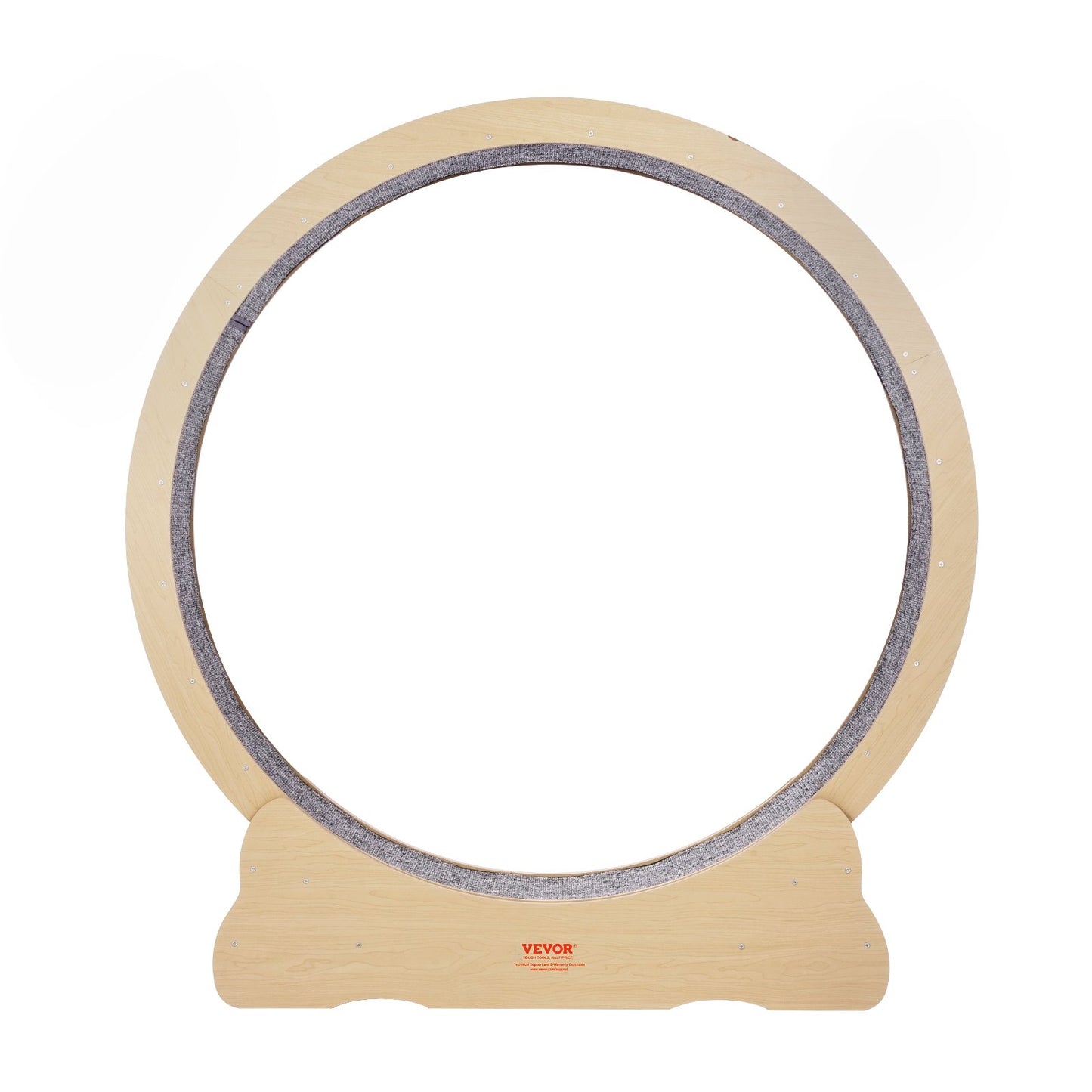 Laufrad aus Holz für Katzen, 132 cm großes Laufrad für Wohnungskatzen, Laufrad mit abnehmbarem Teppich und Spielzeug zum Laufen/Spazierengehen/Training, geeignet für die meisten Katzen