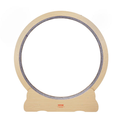 Laufrad aus Holz für Katzen, 132 cm großes Laufrad für Wohnungskatzen, Laufrad mit abnehmbarem Teppich und Spielzeug zum Laufen/Spazierengehen/Training, geeignet für die meisten Katzen