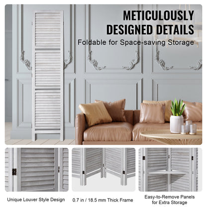 Raumteiler aus Holz, 4-teiliger, faltbarer Sichtschutz aus Holz, 170 cm hoch, Lamellen-Raumteiler für den Innenbereich, tragbarer Sichtschutz, zur Raumtrennung, für Zuhause, Büro, Restaurant und Schlafzimmer