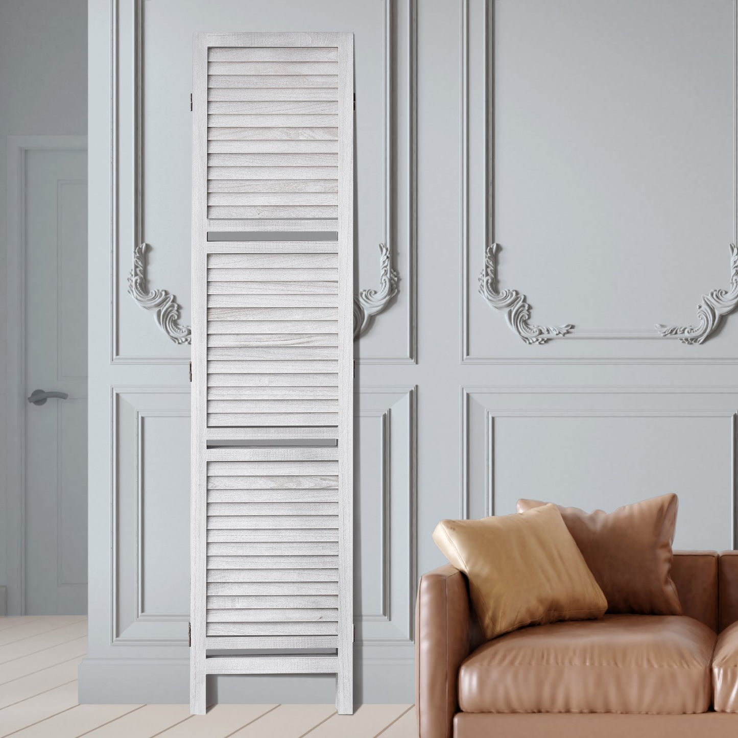 Raumteiler aus Holz, 4-teiliger, faltbarer Sichtschutz aus Holz, 170 cm hoch, Lamellen-Raumteiler für den Innenbereich, tragbarer Sichtschutz, zur Raumtrennung, für Zuhause, Büro, Restaurant und Schlafzimmer