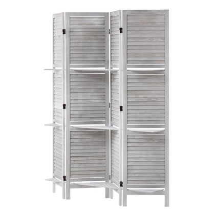 Raumteiler aus Holz, 4-teiliger, faltbarer Sichtschutz aus Holz, 170 cm hoch, Lamellen-Raumteiler für den Innenbereich, tragbarer Sichtschutz, zur Raumtrennung, für Zuhause, Büro, Restaurant und Schlafzimmer