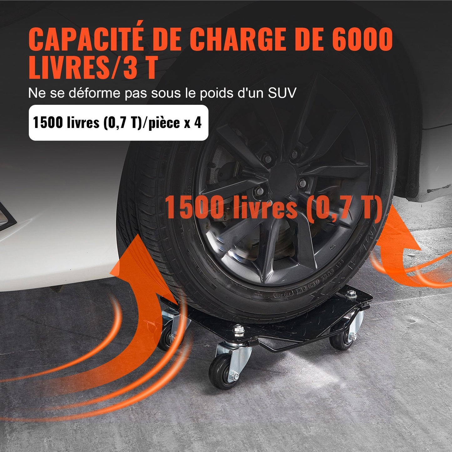 Car Dolly Wheel Tire Dolly 4 PCS Heavy Duty Skate Auto Repair Dolly 2721.6 kg