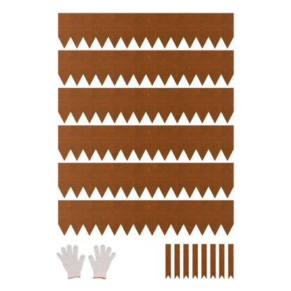 Stahl-Garteneinfassung, 6er-Pack, 40 x 8 Zoll, wetterbeständig und rostfrei, biegsame Garteneinfassung, Raseneinfassung für Blumenbeete, Gartenwege