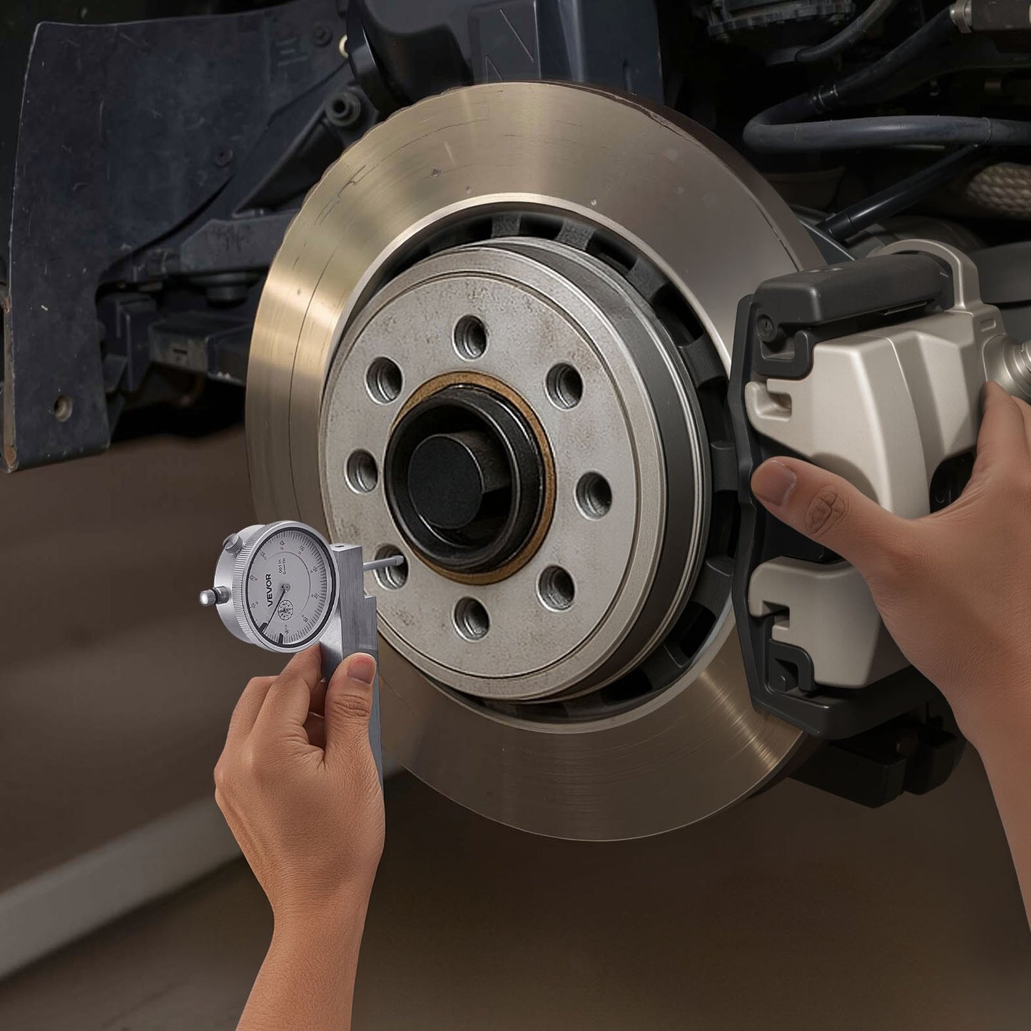 Messuhr mit Metallsockel, 0,03 mm Genauigkeit, Messbereich 0–25,4 mm, gut ablesbares großes Zifferblatt, professionell für Messungen in engen Bereichen, industrielle Bearbeitung und Inspektion, Präzisionsprüfung