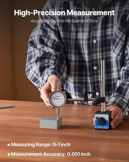 Messuhr, Genauigkeit 0,03 mm, Messbereich 0–25,4 mm, gut ablesbares großes Zifferblatt, professionell für Innendurchmessermessung, Rundlaufprüfung und Ebenheitsprüfung