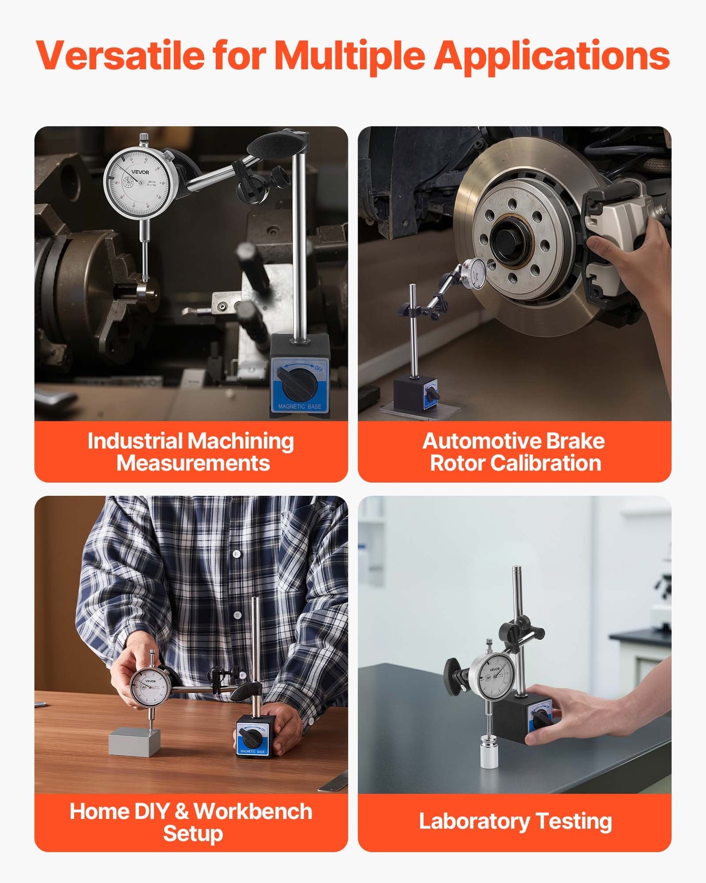 Messuhr, Genauigkeit 0,03 mm, Messbereich 0–25,4 mm, gut ablesbares großes Zifferblatt, professionell für Innendurchmessermessung, Rundlaufprüfung und Ebenheitsprüfung