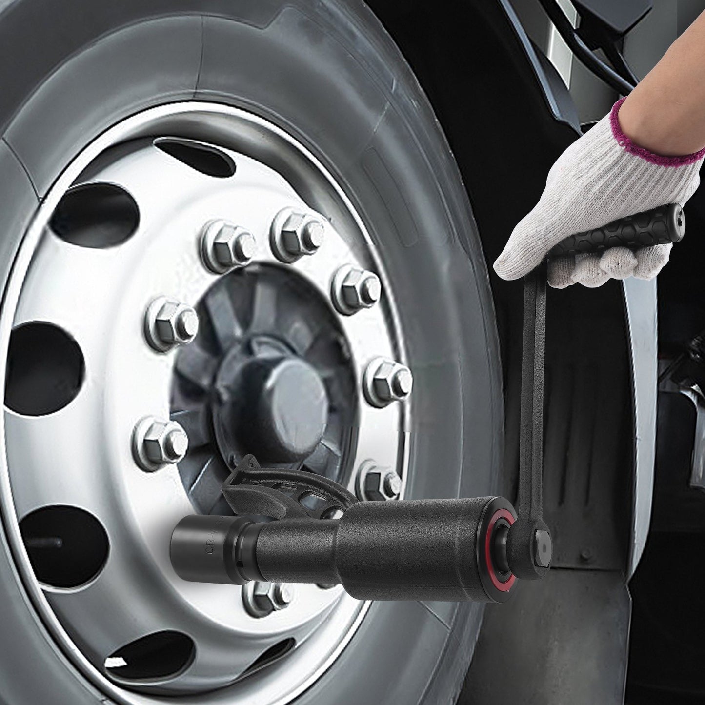 Drehmomentverstärker, Hochleistungs-Drehmomentverstärker-Schlüsselsatz, 1-Zoll-Antriebs-Radmutternschlüssel-Drehmomentverstärker, 1:58 4800 Nm Radmutternlöser, mit 8 Steckschlüsseln und Aufbewahrungskoffer für LKW, Anhänger und Wohnmobil