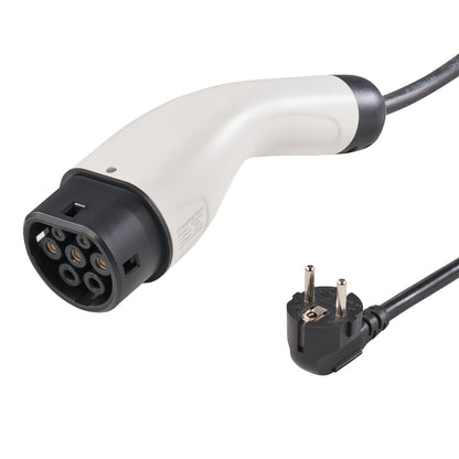 Tragbares Ladegerät Typ 2, 16 A, 3,7 kW, Autoladegerät mit 8,6 m Ladekabel, CEE 7/7-Stecker, IEC 62196 Heimladestation mit Aufbewahrungstasche, Ladekabelhaken, Schutzart IP66