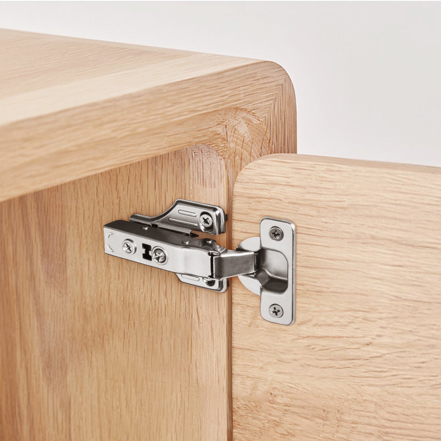 Cabinet Hinges, 50 Packs Full Overlay Kitchen Cabinet Door Hinges, 100 Degree Opening Angel Soft Close Concealed Cupboard Hinges for Framed + Frameless Cabinet Type, with Mounting Screws