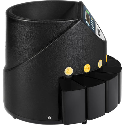 Euro Coin Counter Sorter 500-1000 Coins Electronic Automatic EUR Coin Counting Machine 300 Coins Per Minute with 8 Coin Drawers for School Shop Bank