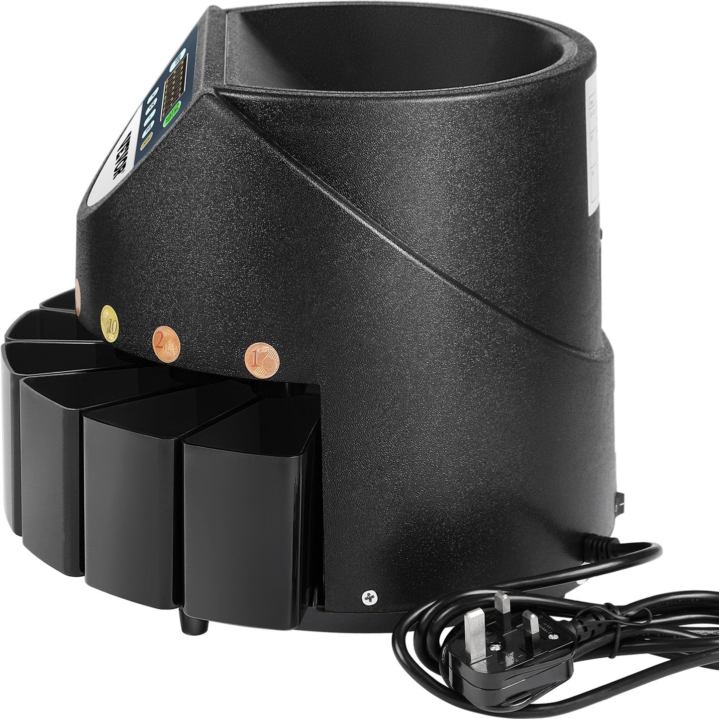 Euro Coin Counter Sorter 500-1000 Coins Electronic Automatic EUR Coin Counting Machine 300 Coins Per Minute with 8 Coin Drawers for School Shop Bank