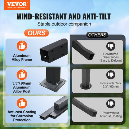 10'x10' (ca. 3 x 3 m) große, einziehbare Pergola mit Sonnendach, Aluminium-Pergola mit einziehbarem Sonnendach, moderne Pergola mit Sonnenschutz für Terrassen, Gärten, Decks und Hinterhöfe (Beige)