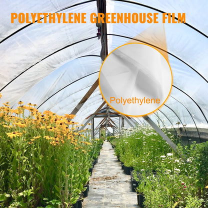 Greenhouse Film 4.8 x 8.5 m, Greenhouse Polyethylene Film 0.1524 mm Thickness, Greenhouse Plastic Greenhouse Clear Plastic Film UV Resistant, Polyethylene Film Keep Warming, Superior Strength Toughness
