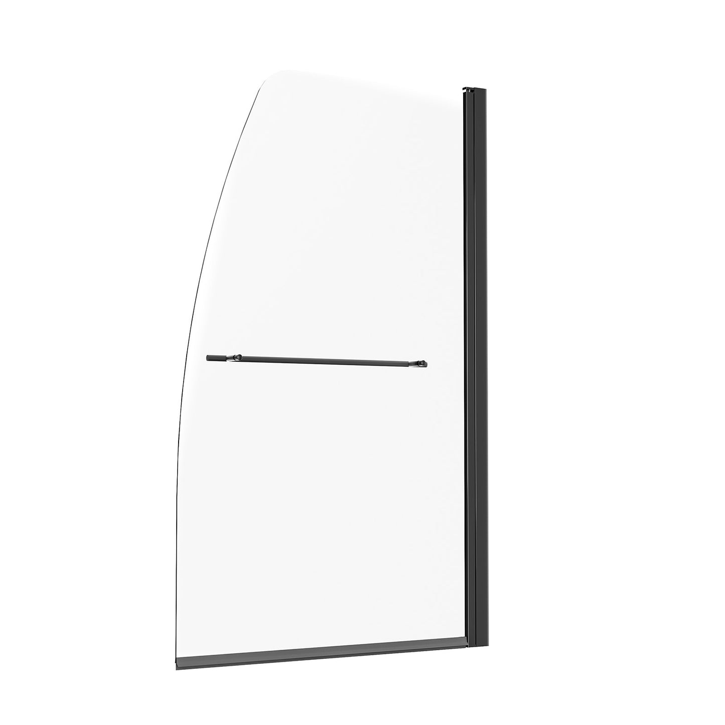 Rahmenlose Duschabtrennung für Badewanne und Badewanne, 86,4 cm B x 139,7 cm H, Halbtür für Badewanne, um 180° drehbare Tür aus Sicherheitsglas, Halbtür mit 6,35 mm starker Duschabtrennung aus Sicherheitsglas, Schwarz