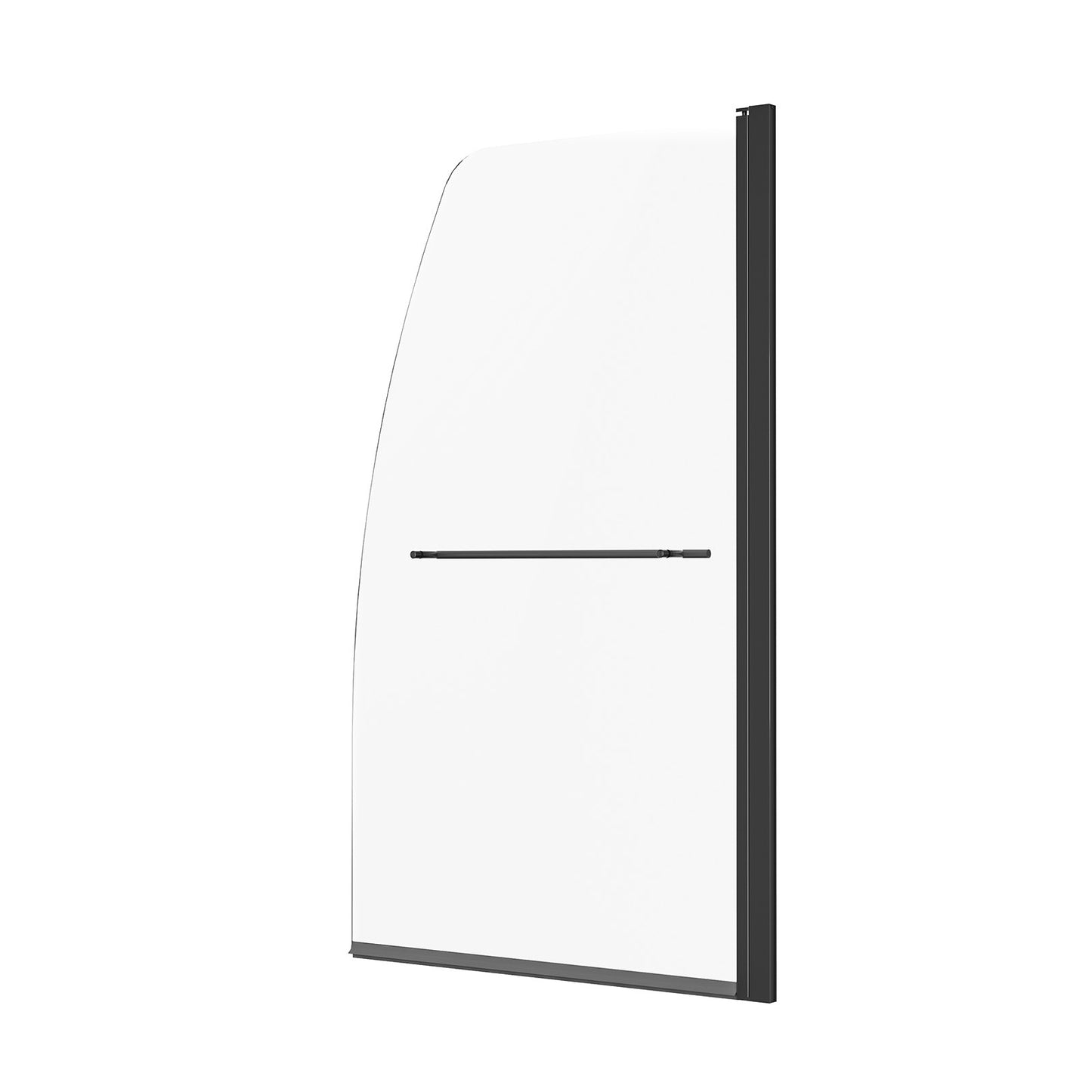 Rahmenlose Duschabtrennung für Badewanne und Badewanne, 86,4 cm B x 139,7 cm H, Halbtür für Badewanne, um 180° drehbare Tür aus Sicherheitsglas, Halbtür mit 6,35 mm starker Duschabtrennung aus Sicherheitsglas, Schwarz