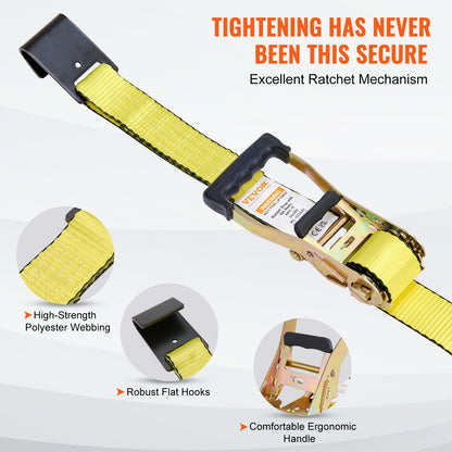 Ratschen-Spanngurte (10er-Pack), 10.000 lb Bruchlast, Endlosratsche mit 10 hochwertigen 2" x 30' Spanngurten, robust, mit Federbeschlägen für den Transport und die Sicherung von Ladung, Haushaltsgeräten und Motorrädern