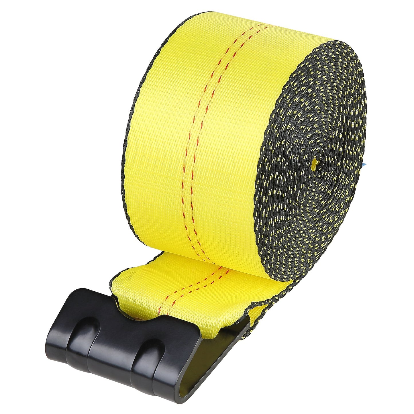 Spanngurte, 4" x 30', 6000 lbs Tragfähigkeit, 18000 lbs Bruchfestigkeit, LKW-Spanngurte mit Flachhaken, Ladungssicherung für Pritschenwagen, Anhänger, Landwirtschaft, Rettungsdienste, Baumschutz, Gelb (10er-Pack)