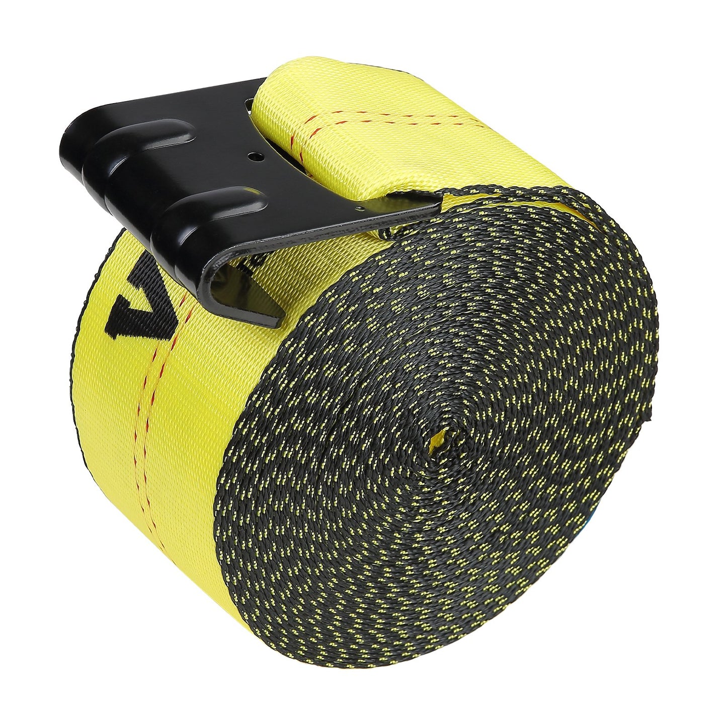 Spanngurte, 4" x 30', 6000 lbs Tragfähigkeit, 18000 lbs Bruchfestigkeit, LKW-Spanngurte mit Flachhaken, Ladungssicherung für Pritschenwagen, Anhänger, Landwirtschaft, Rettungsdienste, Baumschutz, Gelb (10er-Pack)