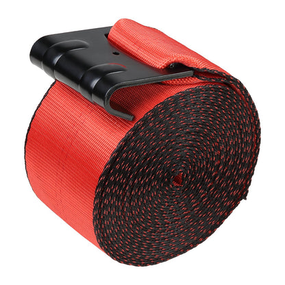 Spanngurte, 4" x 30', 6000 lbs Tragfähigkeit, 18000 lbs Bruchlast, LKW-Spanngurte mit Flachhaken, Ladungssicherung für Pritschenwagen, Anhänger, Landwirtschaft, Rettungsdienste, Baumschutz, Rot (10er-Pack)