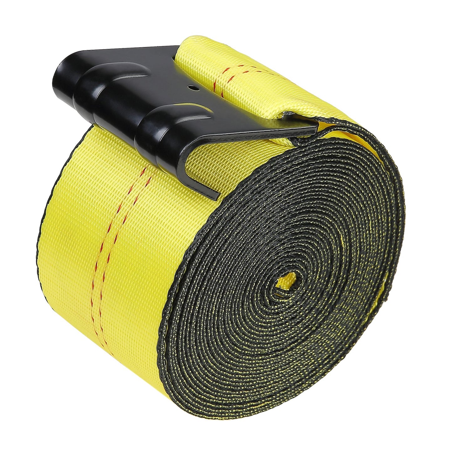 Spanngurte, 4" x 40', 6000 lbs Tragfähigkeit, 18000 lbs Bruchfestigkeit, LKW-Spanngurte mit Flachhaken, Ladungssicherung für Pritschenwagen, Anhänger, Landwirtschaft, Rettungsdienste, Baumschutz, Gelb (10er-Pack)