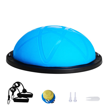 Half Exercise Ball Trainer, 23 inch Balance Ball Trainer, 660 lbs Capacity Stability Ball, Yoga Ball with Resistance Bands and Pump, Strength Fitness Ball for Home Gym, Full Body Workouts, Blue