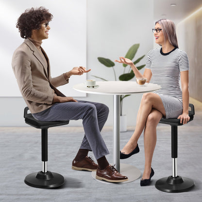 Active Chair with Handle, Height-Adjustable (24.6-34.4") Wobble Chair Made of Elastic Fabric & 45 mm Foam, Ideal for Schools, Office and Home, 8° Tilt Angle, Age 12-18, Black