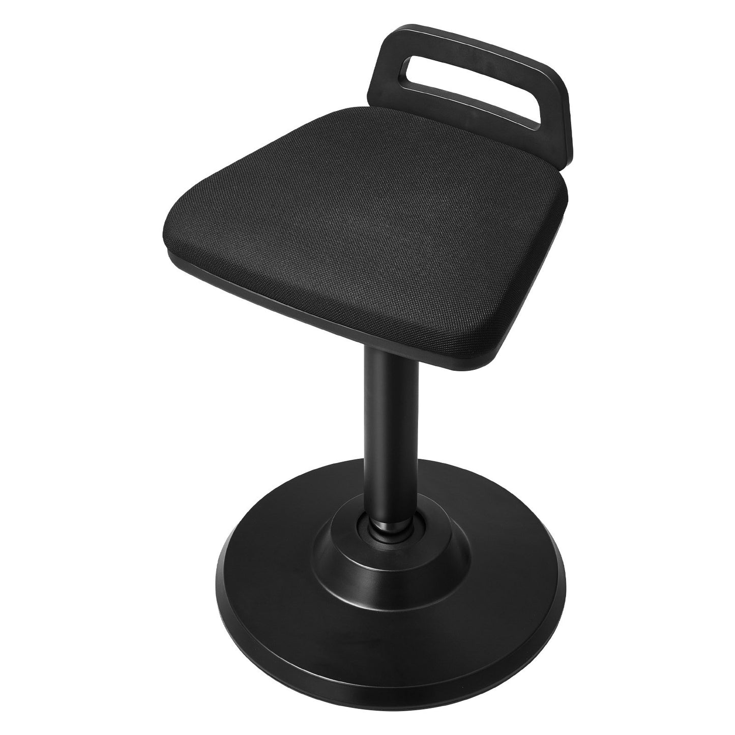 Active Chair with Handle, Height-Adjustable (24.6-34.4") Wobble Chair Made of Elastic Fabric & 45 mm Foam, Ideal for Schools, Office and Home, 8° Tilt Angle, Age 12-18, Black