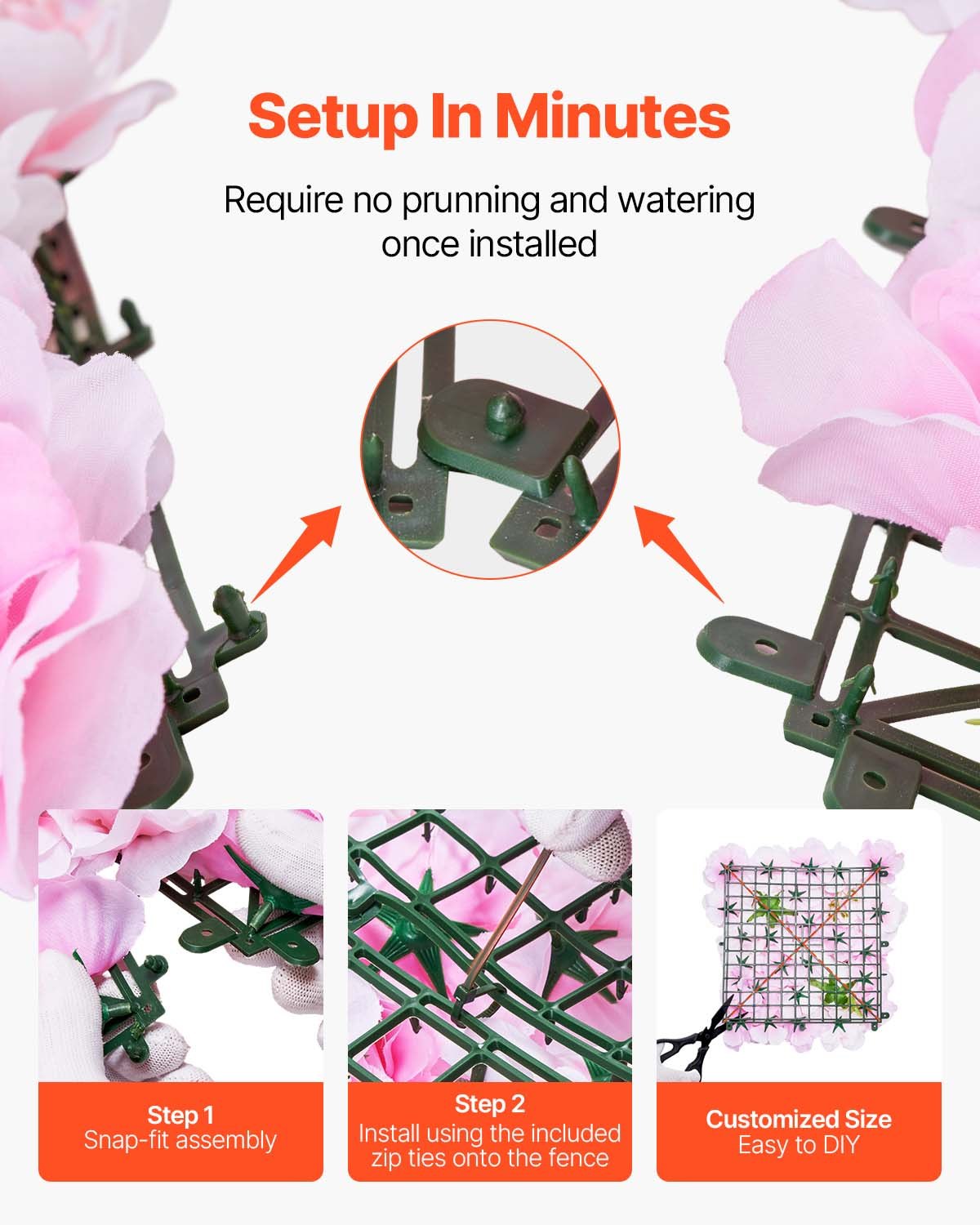 3D Flower Wall Panel, 12 PCS 15 x 15 inch, Artificial Floral Wall Background Mesh Backing Mat,Seamless Design&Easy Installation for Wedding Valentines Day Home Baby Party Backdrop Decor,Pink