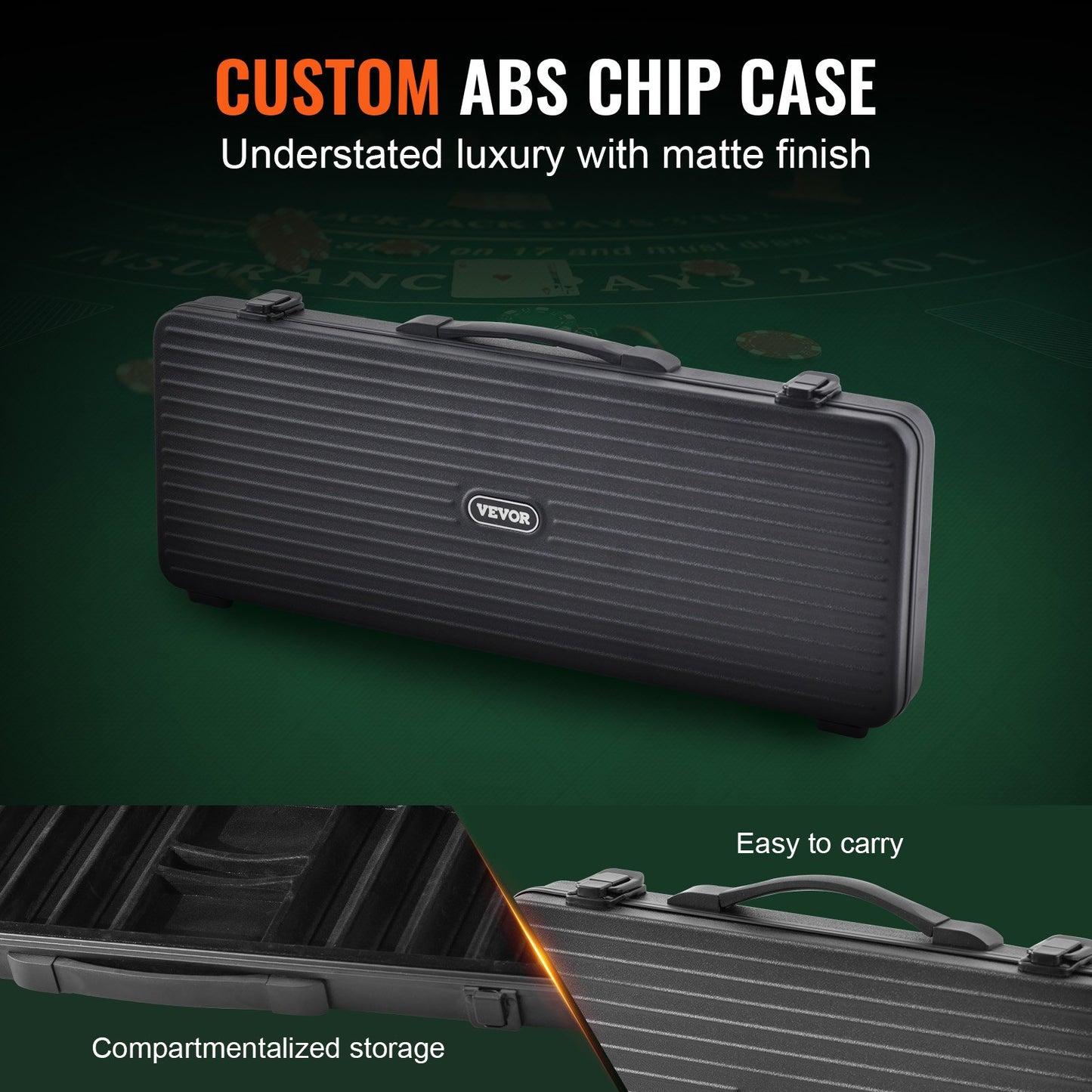 Poker Chip Set, 500-Piece Poker Set, Complete Poker Playing Game Set with Carrying Case, Heavyweight 14 Gram Casino Clay Chips, Cards, Buttons and Dices, for Texas Hold'em, Blackjack, Gambling