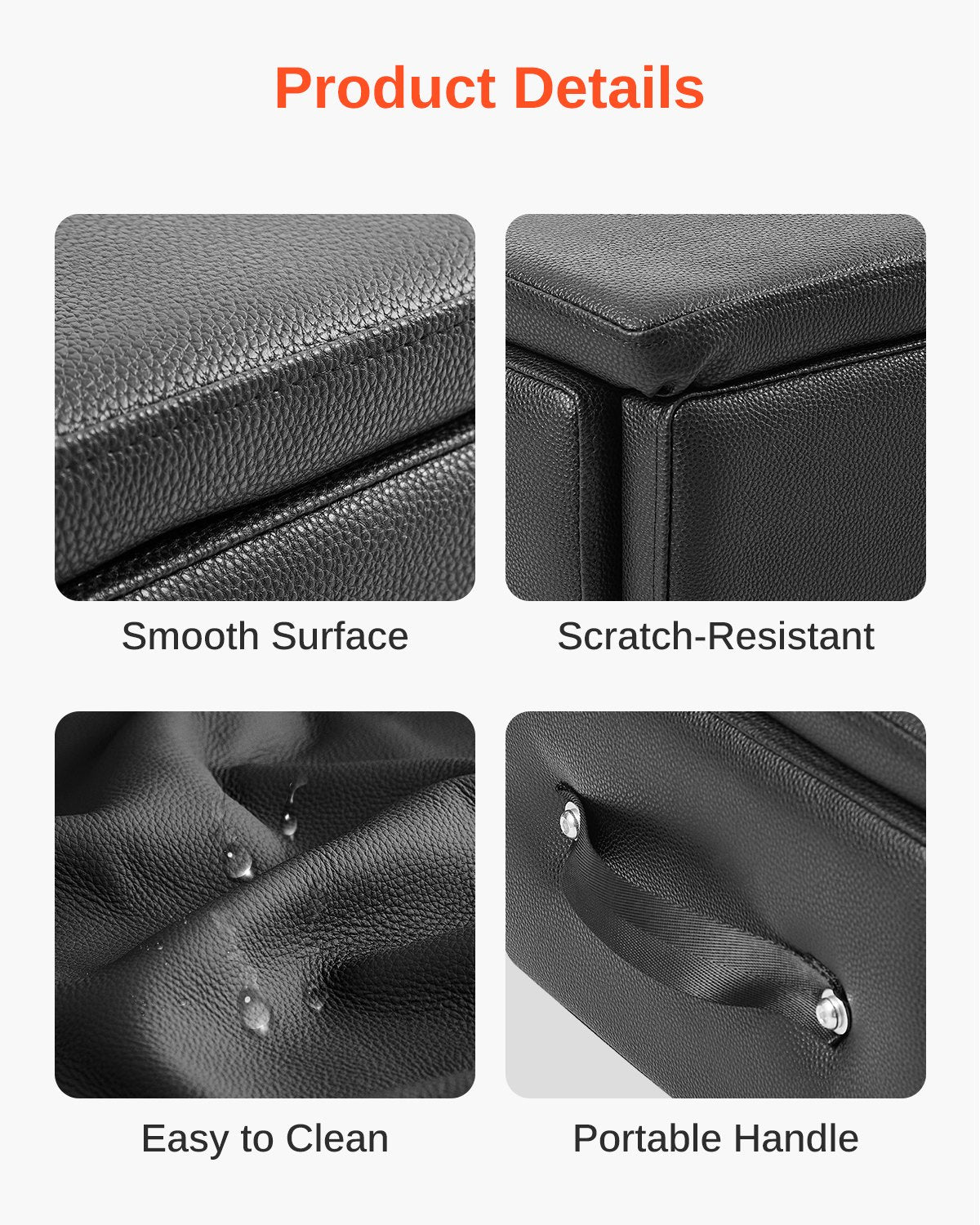 Pilates-Box für Reformer, 25 x 17 x 9 Zoll, Sitzbox für Pilates-Reformer-Übungen, hochwertiges Zubehör aus PU und Holz, verbessert Kraft, Balance und Beweglichkeit, Heim-Fitnessstudio, Schwarz