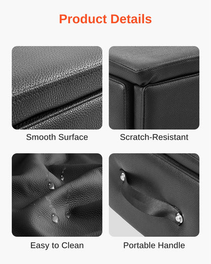 Pilates-Box für Reformer, 25 x 17 x 9 Zoll, Sitzbox für Pilates-Reformer-Übungen, hochwertiges Zubehör aus PU und Holz, verbessert Kraft, Balance und Beweglichkeit, Heim-Fitnessstudio, Schwarz