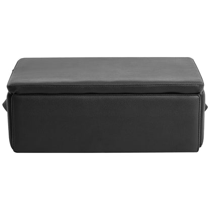 Pilates-Box für Reformer, 25 x 17 x 9 Zoll, Sitzbox für Pilates-Reformer-Übungen, hochwertiges Zubehör aus PU und Holz, verbessert Kraft, Balance und Beweglichkeit, Heim-Fitnessstudio, Schwarz