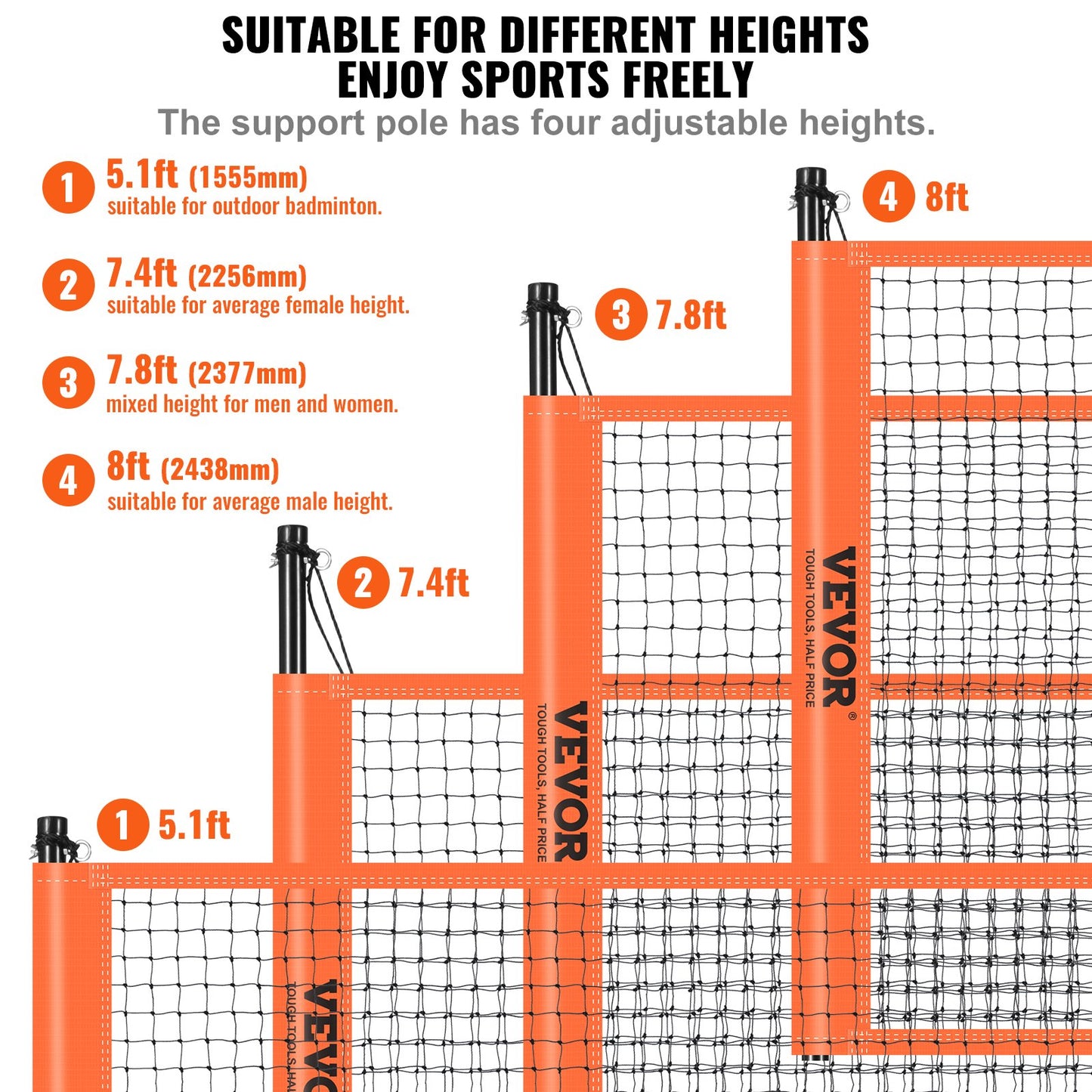 Volleyball- und Badminton-Set, tragbares Badmintonnetz für den Außenbereich, höhenverstellbare Stahlstangen, professionelles Kombi-Set mit PVC-Volleyball, Pumpe, Tragetasche, einfacher Aufbau für Garten, Strand oder Rasen