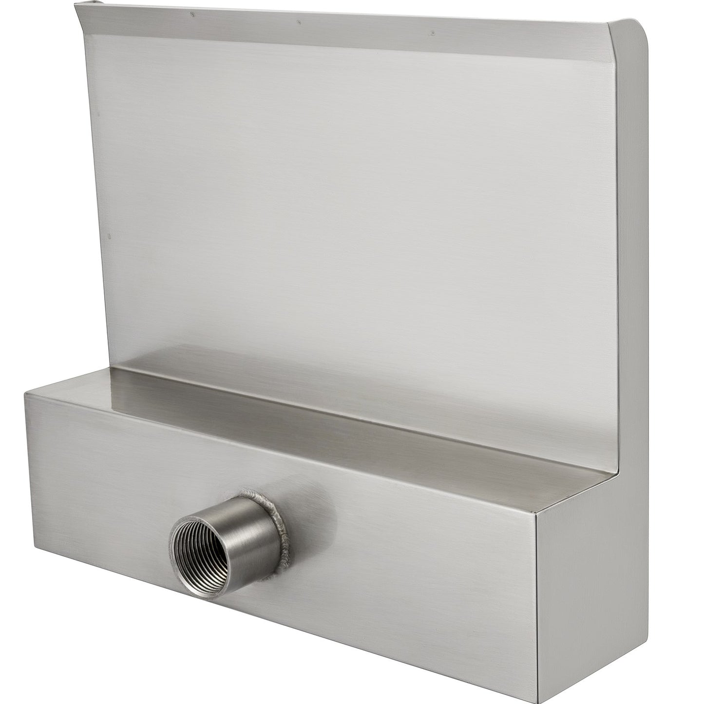 Wasserfallflügel, 30 cm Edelstahl-Wasserfallüberlauf, rechteckiger Wasserfall für Teichbrunnen, Kaskadenflügel mit Anschlussstück, Schlauch, Klemme und PTFE-Band, Wasserflügel für Koiteiche, Wasserspiel