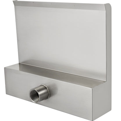 Wasserfallflügel, 30 cm Edelstahl-Wasserfallüberlauf, rechteckiger Wasserfall für Teichbrunnen, Kaskadenflügel mit Anschlussstück, Schlauch, Klemme und PTFE-Band, Wasserflügel für Koiteiche, Wasserspiel