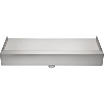 Wasserfallflügel, 60 cm Edelstahl-Wasserfallüberlauf, rechteckiger Wasserfall für Teichbrunnen, Kaskadenflügel mit Anschlussstück, Schlauch, Klemme und PTFE-Band, Wasserflügel für Koiteiche, Wasserspiel