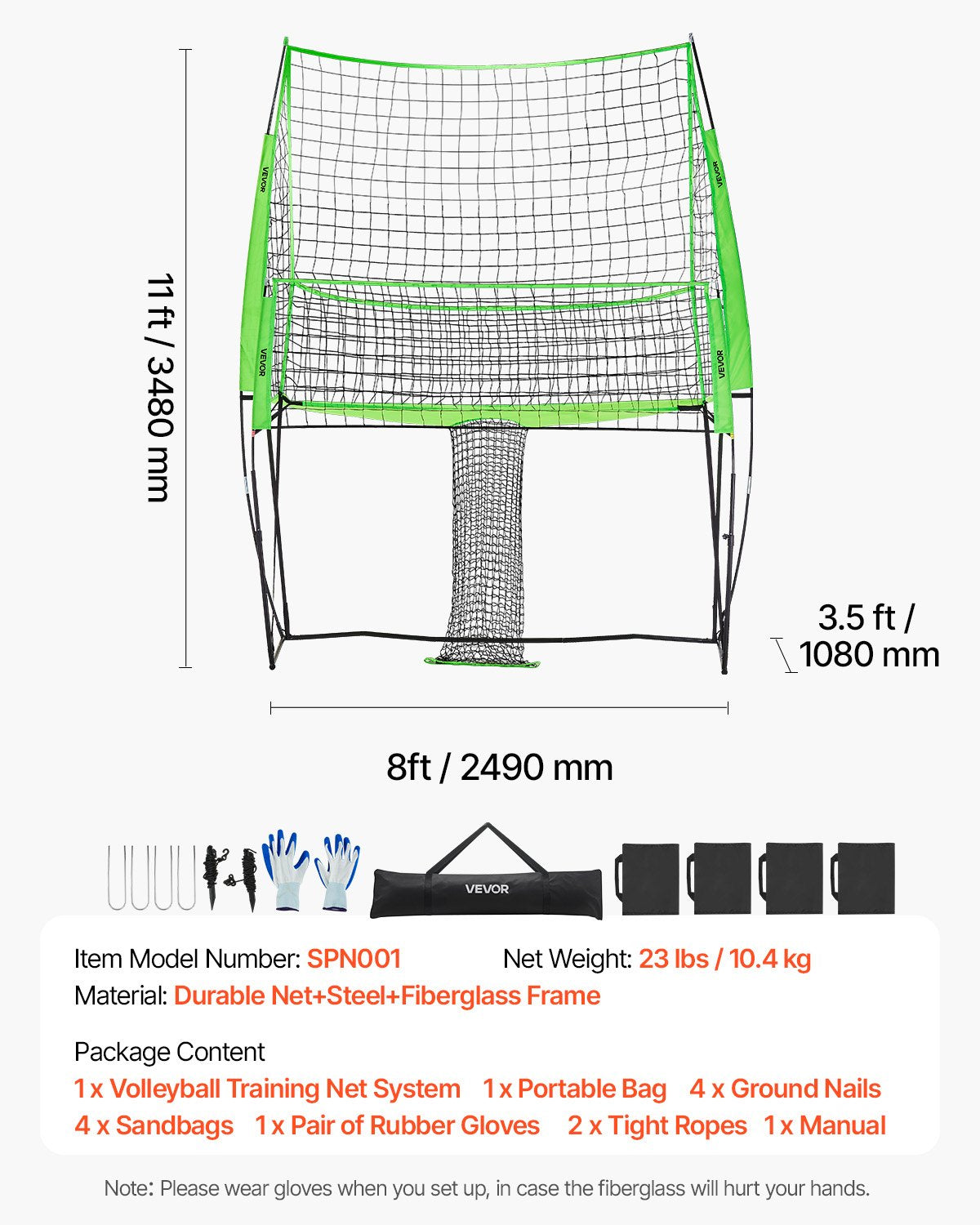 Volleyball-Trainingsnetz, stufenlos höhenverstellbares Trainingsgerät mit Ballrücklauf, 2,4 x 3,4 m große, tragbare Netzstation, einfacher Aufbau für Garten, Innen- und Außenbereich, verbessert Aufschlag und Angriffsgenauigkeit