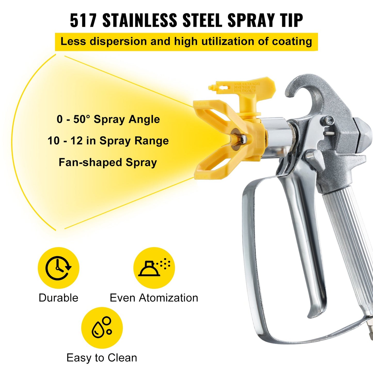 Airless-Farbspritzschlauch-Set, 15,24 m, 6,4 mm Drehgelenk, 3600 psi, mit 517er Düse