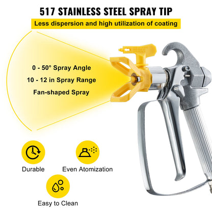 Airless-Farbspritzschlauch-Set, 15,24 m, 6,4 mm Drehgelenk, 3600 psi, mit 517er Düse