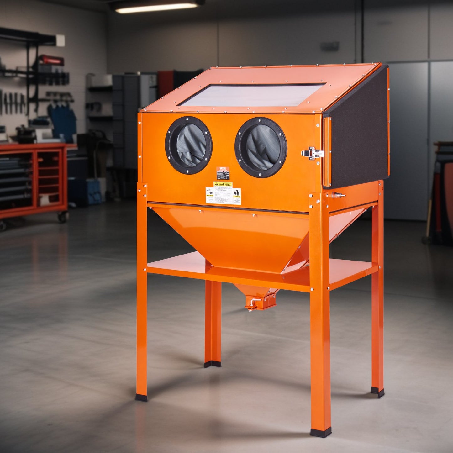 227.1 L Sand Blasting Cabinet with Stand with Blasting Gun & 4 Nozzles