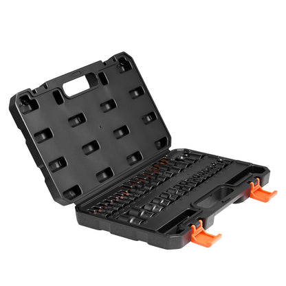 Torx-Bit-Steckschlüssel- und Außentorx-Steckschlüsselsatz, 31-teilig (T8-T70 und E4-E24), aus S2-Legierungsstahl und Chrom-Vanadium-Stahl, 1/4"-, 3/8"- und 1/2"-Antrieb, mit Adapter und verbessertem Aufbewahrungskoffer, für Kfz-Anwendungen