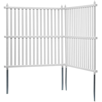 48" W x 48" H Vinyl Privacy Fence Panels, Air Conditioner Fence, Outdoor Privacy Screens for Trash Can, Pool Equipment Enclosure, Privacy Screen Kit Strip Panels (2 Panels)