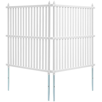 48" W x 48" H Vinyl Privacy Fence Panels, Air Conditioner Fence, Outdoor Privacy Screens for Trash Can, Pool Equipment Enclosure, Privacy Screen Kit Strip Panels (2 Panels)