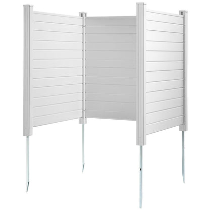 Sichtschutz für den Außenbereich, 127 cm B x 127 cm H, Klimaanlagenzaun, Poolgeräte-Einhausung, horizontaler Vinyl-Sichtschutzzaun, ideal zur Einhausung von Mülltonnen und Klimaanlagen (3-teilig)