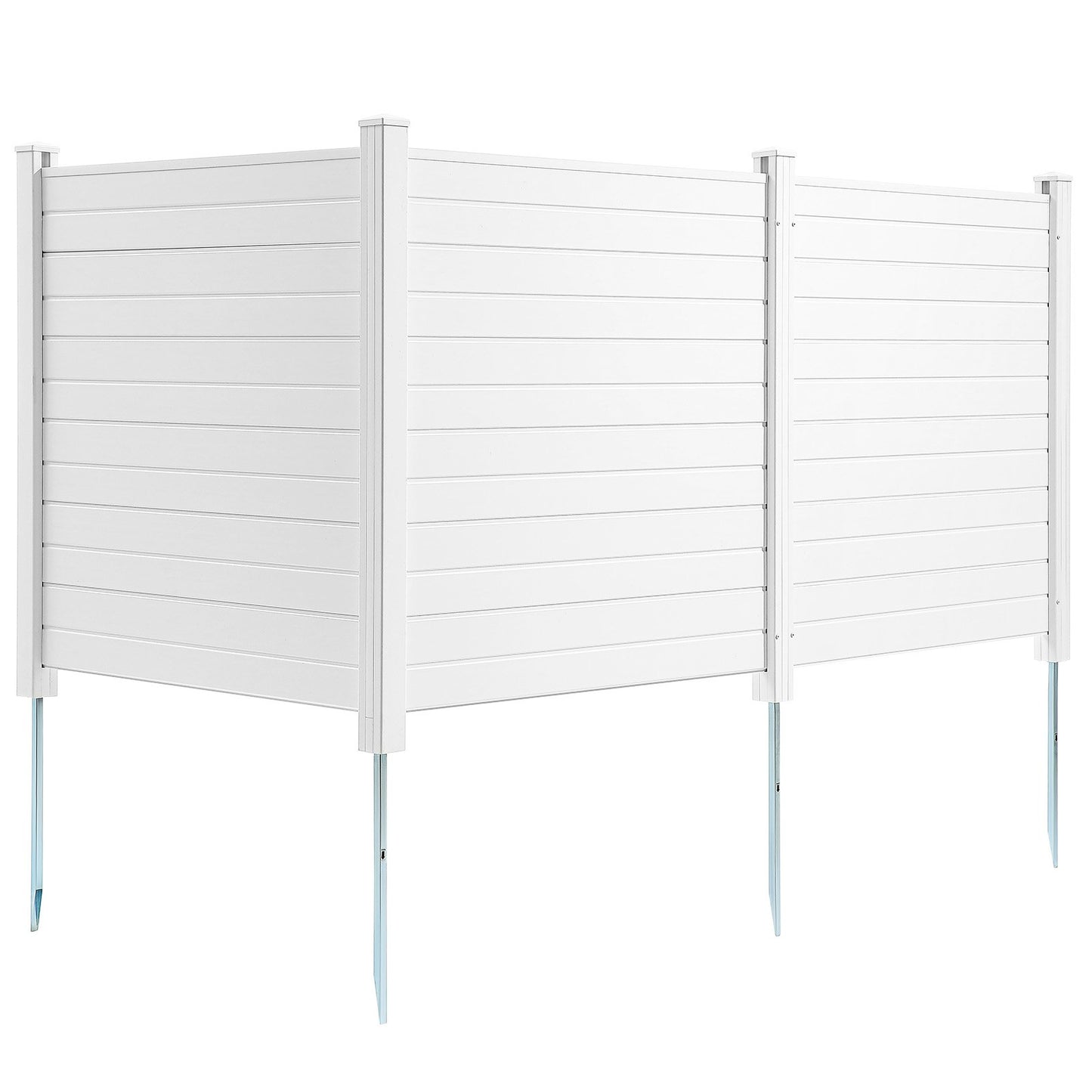 Sichtschutz für den Außenbereich, 127 cm B x 127 cm H, Klimaanlagenzaun, Poolgeräte-Einhausung, horizontaler Vinyl-Sichtschutzzaun, ideal zur Einhausung von Mülltonnen und Klimaanlagen (3-teilig)