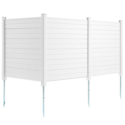 Sichtschutz für den Außenbereich, 127 cm B x 127 cm H, Klimaanlagenzaun, Poolgeräte-Einhausung, horizontaler Vinyl-Sichtschutzzaun, ideal zur Einhausung von Mülltonnen und Klimaanlagen (3-teilig)