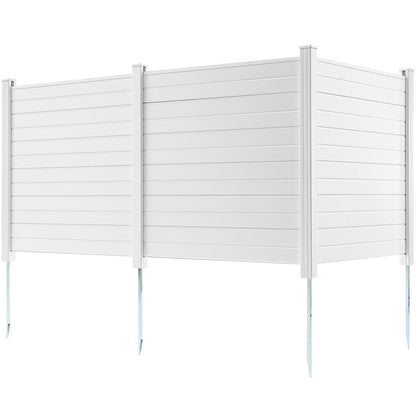 Sichtschutz für den Außenbereich, 127 cm B x 127 cm H, Klimaanlagenzaun, Poolgeräte-Einhausung, horizontaler Vinyl-Sichtschutzzaun, ideal zur Einhausung von Mülltonnen und Klimaanlagen (3-teilig)