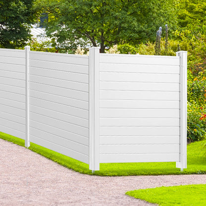 Outdoor Privacy Screens, 50" W x 50" H Air Conditioner Fence, Pool Equipment Enclosure, Horizontal Vinyl Privacy Fence, Perfect to Enclose Trash Can and A/C Units (2-Panel)