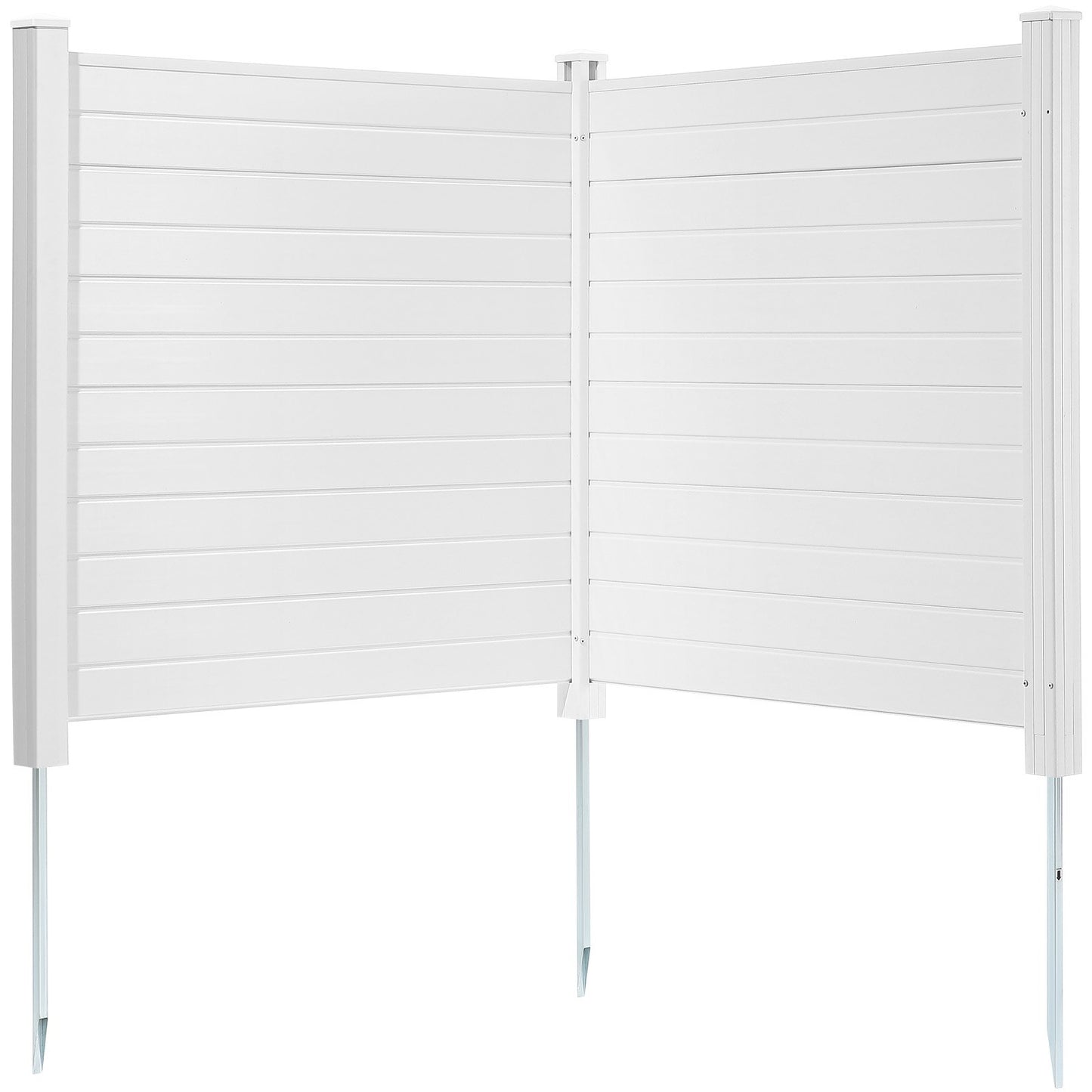 Outdoor Privacy Screens, 50" W x 50" H Air Conditioner Fence, Pool Equipment Enclosure, Horizontal Vinyl Privacy Fence, Perfect to Enclose Trash Can and A/C Units (2-Panel)